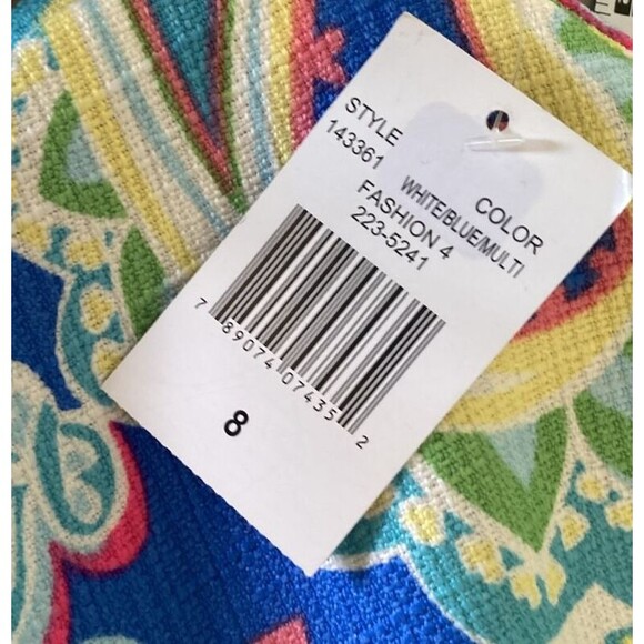 RN Studio Dress 8 Ronni Nicole Retro Sheath Coastal Preppy Paisley Print New - Picture 12 of 12